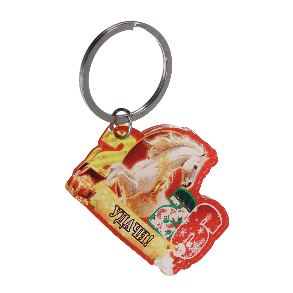 Брелок тм СНОУ БУМ, 3,1x5,2 см, металл, акрил, микс - #3