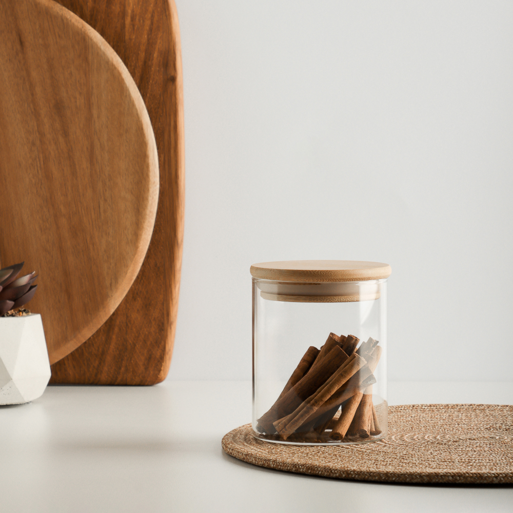 VETTA ЭКО Эллипс Банка для хранения 450мл, 10х8,5см, стекло, бамбук - #6