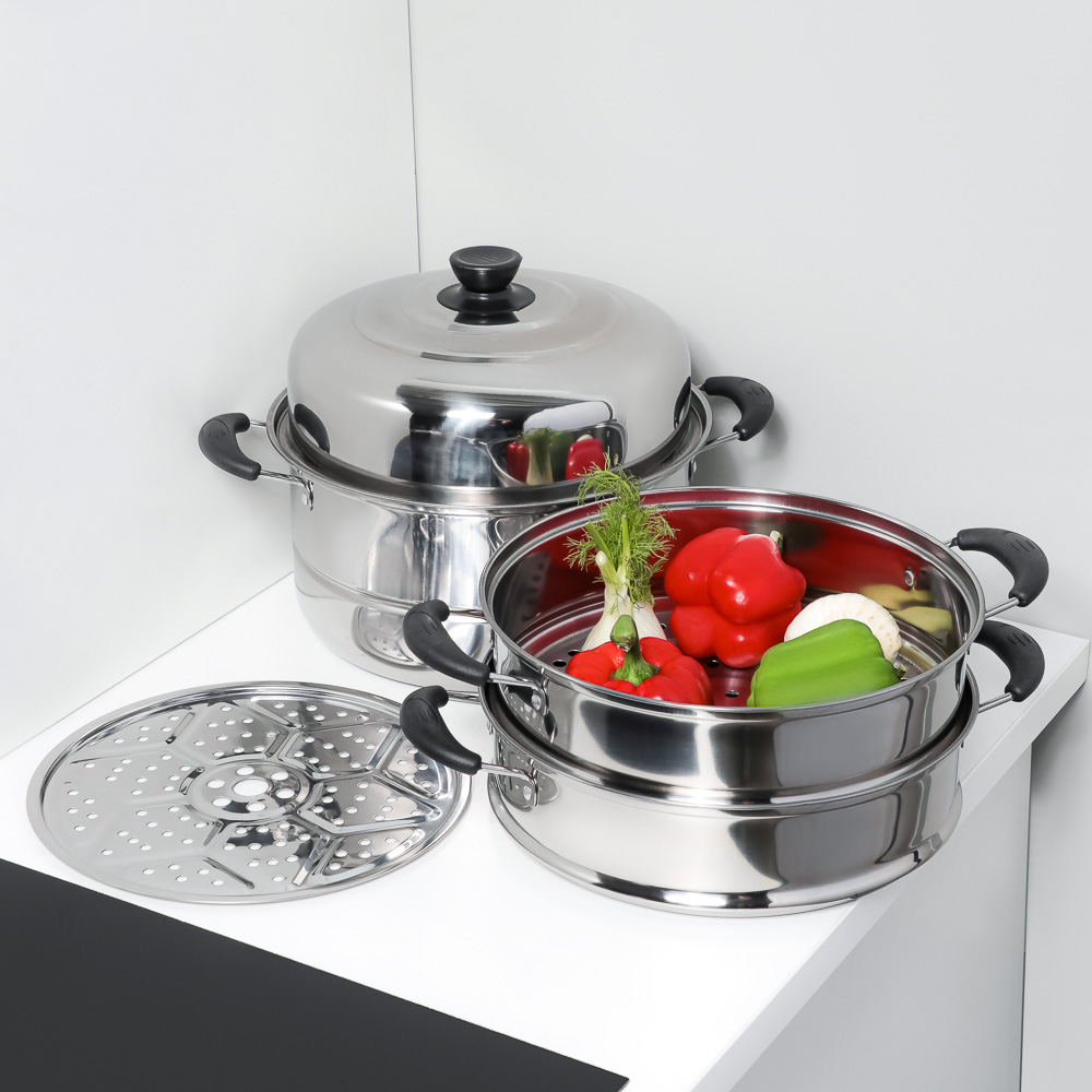 Мантоварка, 28см, нержавеющая сталь, 3 яруса - #13