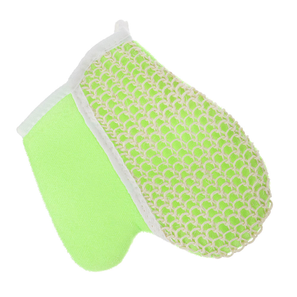 ЮL Мочалка варежка банная, сизаль, полиэстер, поролон, 21,5х18см, 3 цвета, МЭ24-02 - #7