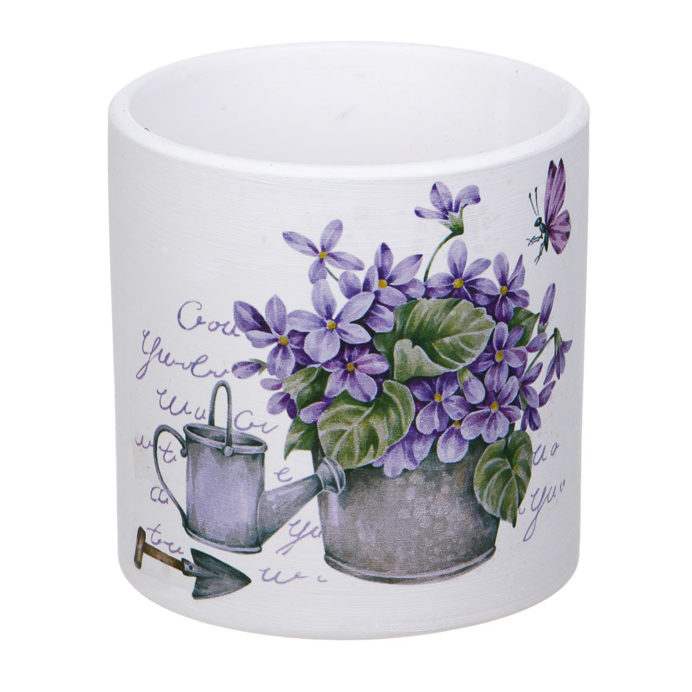 INBLOOM Кашпо Цветы 10х10см, керамика - #8