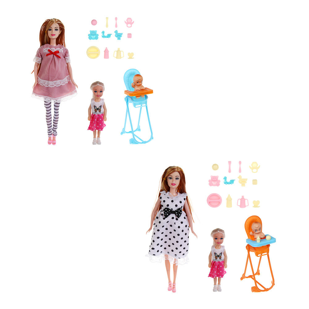 ИГРОЛЕНД Кукла 28 см с животиком и с детьми и акс., PVC, ABS, полиэстер, 21х7,1х33 см, 2 диз - #2