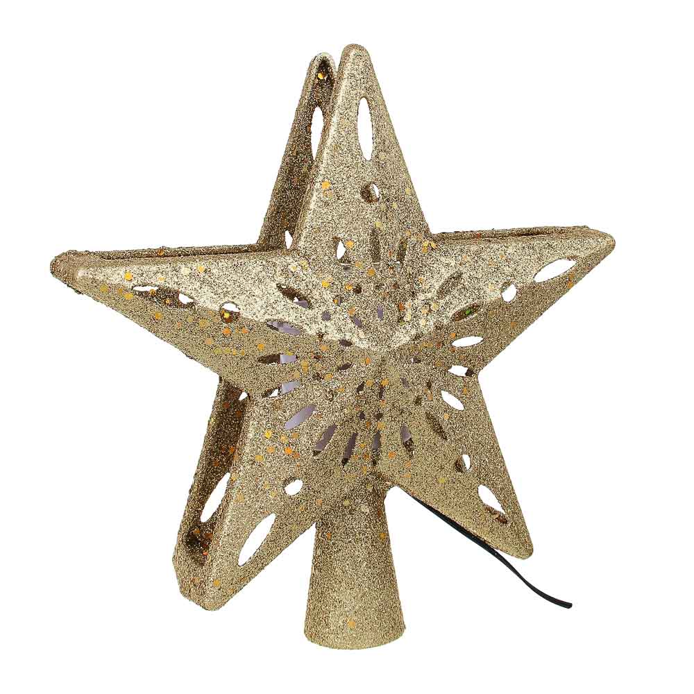 СНОУ БУМ Проектор верхушка на елку, 4LED*белый, 0°-180°, 24,3х6,5х25,5см, ПВХ черный, 220В, 50гц - #1