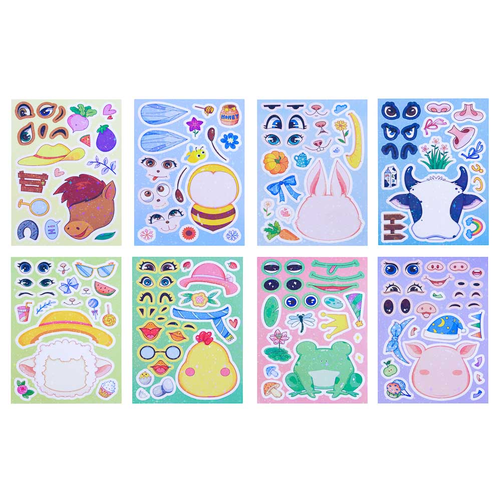 ХОББИХИТ Набор для творчества Стикеры "Эмоции", 8 листов, бумага, 18х12см, 6 дизайнов - #7