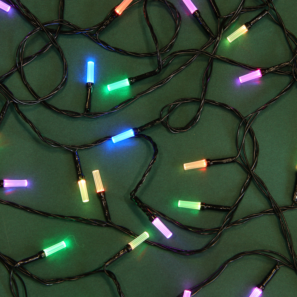 СНОУ БУМ Гирлянда эл. вьюн "Призма", 10м, 80LED, RPB/RYG, автореж, ПВХ черный, 220В - #1
