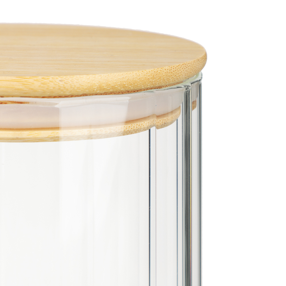 VETTA ЭКО Грани Банка для хранения 1100мл, 17х10см, стекло, бамбук - #3