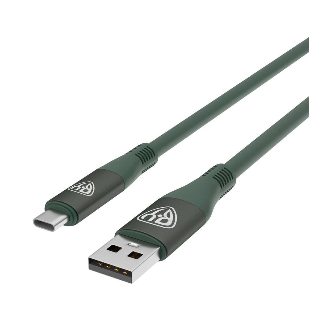 BY Кабель для зарядки Flexi Type-C, 1 м, 3А, Быстрая зарядка QC3.0, зеленый - #4