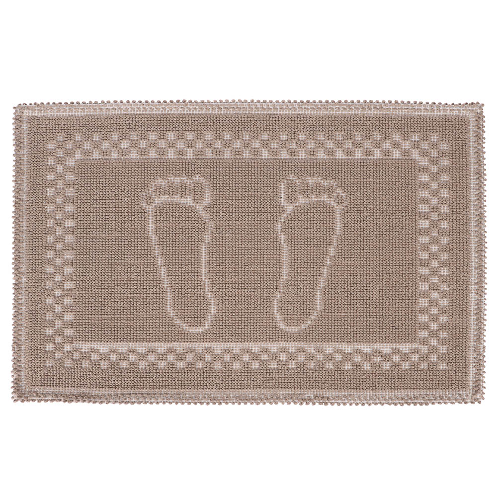 Коврик петельный, хлопок, 60x40см, одинарный, бежевый - #1
