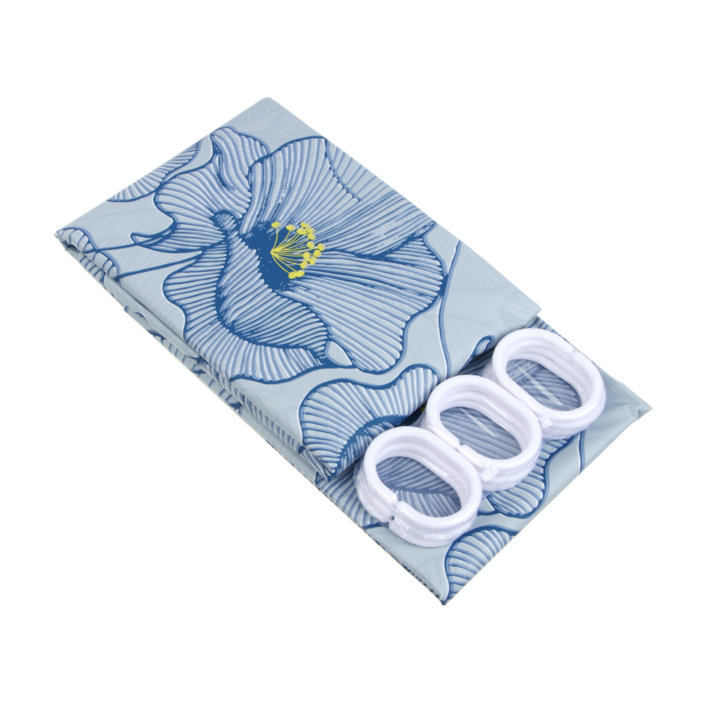 VETTA Шторка для ванной, ПЕВА, 30г/м2, 180x180 см, Цветы, 602 - #3