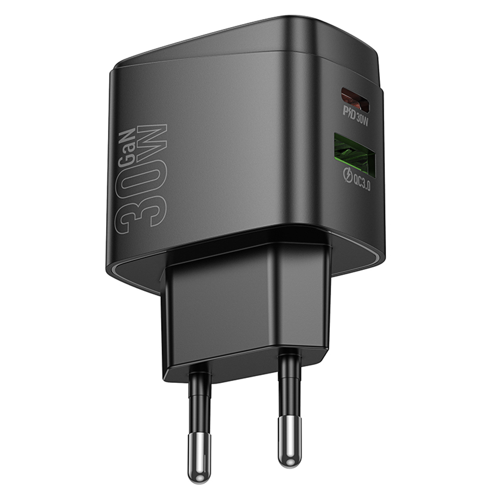 hoco. Зарядное устройство модель CS61A, USB+C 30W, цвет: черный - #6