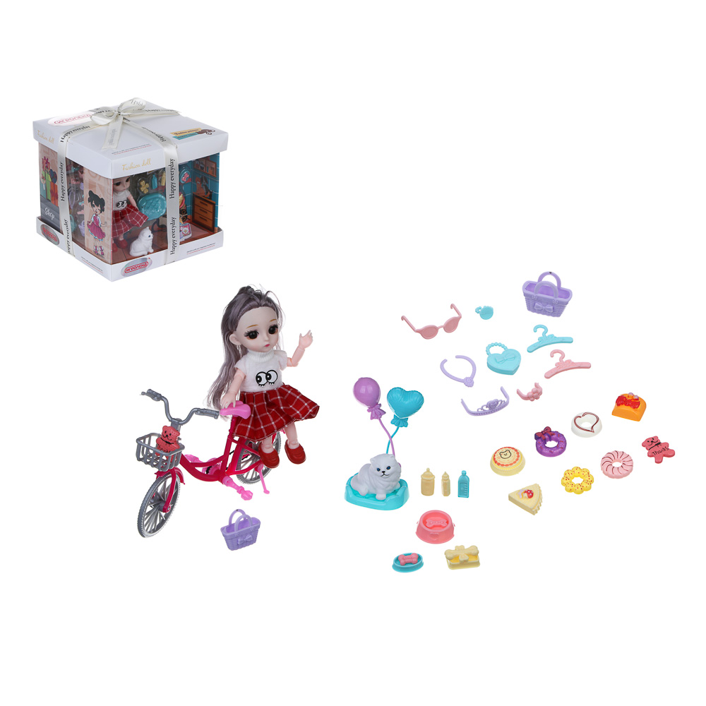 ИГРОЛЕНД Кукла 16см в подарочной коробке, 4 в 1, PP, PVC, ABS, 22х22х25 - #1