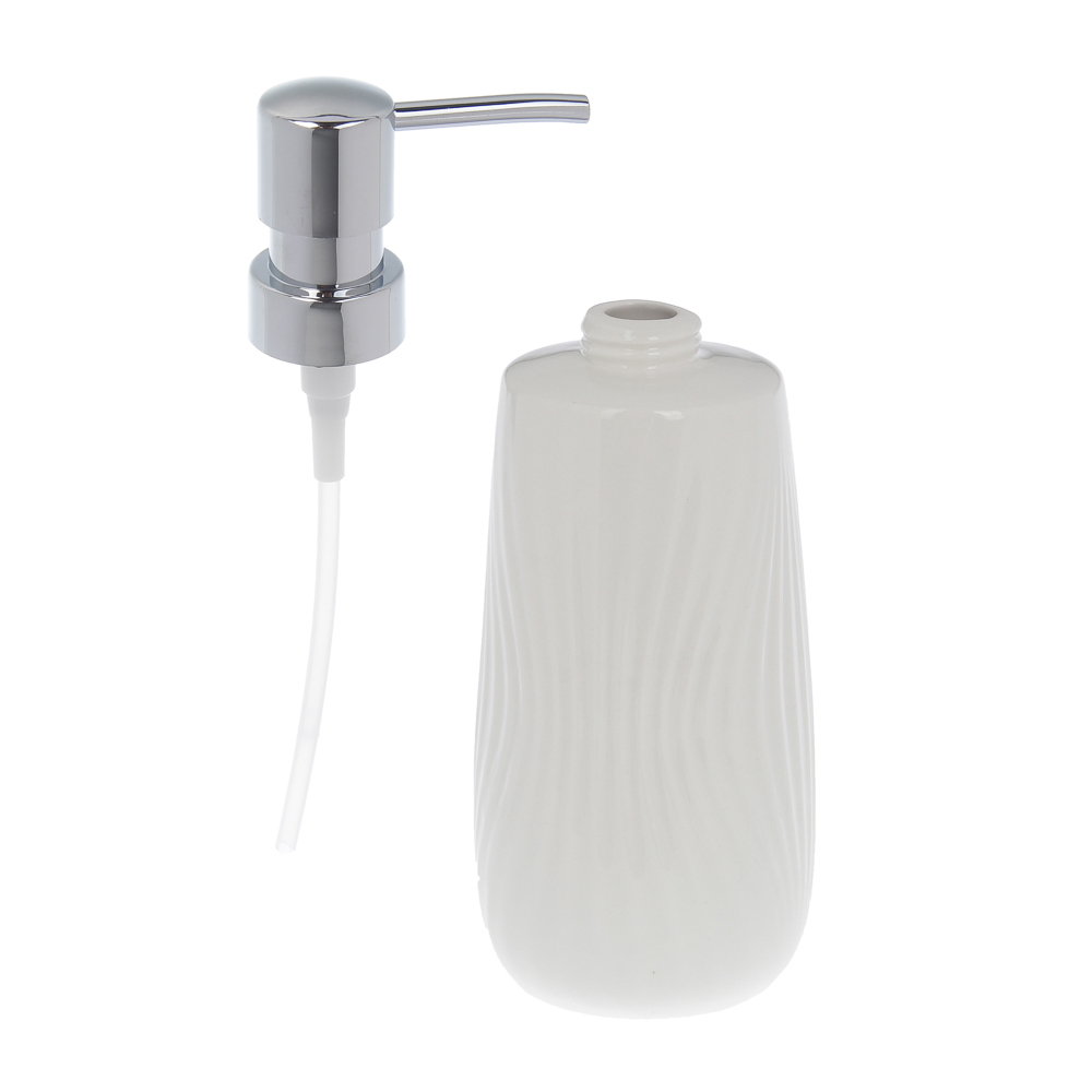 Диспенсер для жидкого мыла тм VETTA Тиволи, 240мл, керамогранит, белый, 7,3x7,3x18,5см - #4