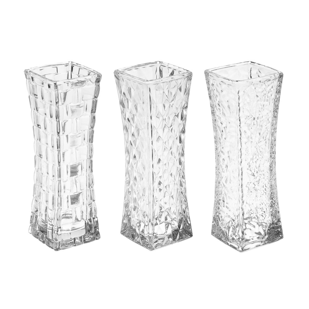 Ваза стеклянная, 5,5х6x18 см, 3 дизайна - #1