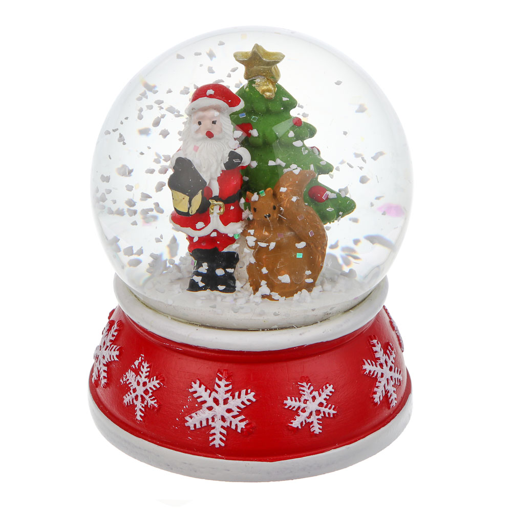СНОУ БУМ Снежный шар Дед Мороз 6,9x8,2 см, полистоун, стекло - #1