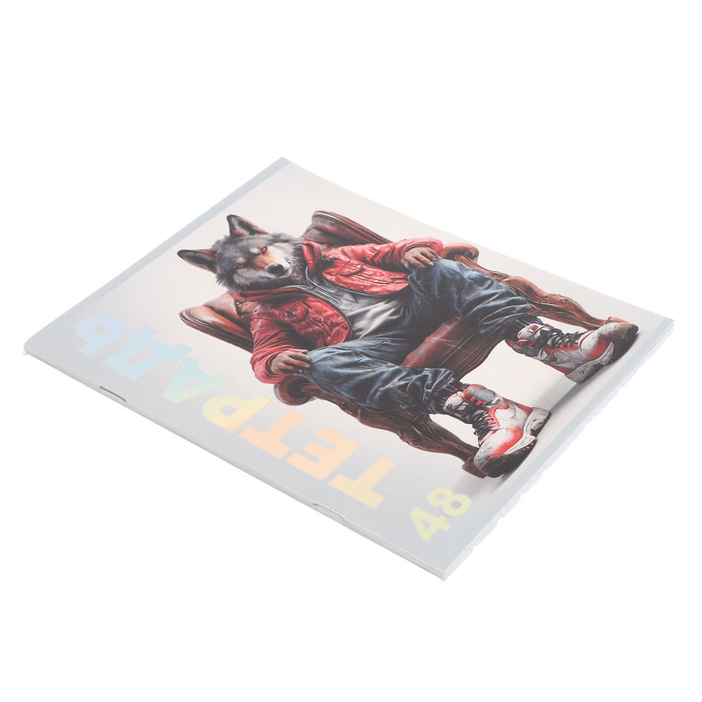 ClipStudio Тетрадь 48л. в клетку, офсет, обл. мел.картон, скрепка, выб лак, "Звери в креслах" 4 диз. - #3