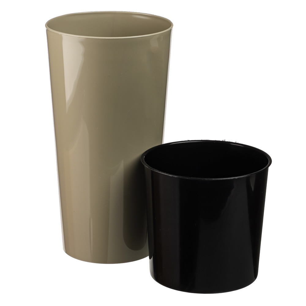 Кашпо для цветов со вставкой "КАМЕЛИЯ", светло-серый 1,5 л + 3 л - #2