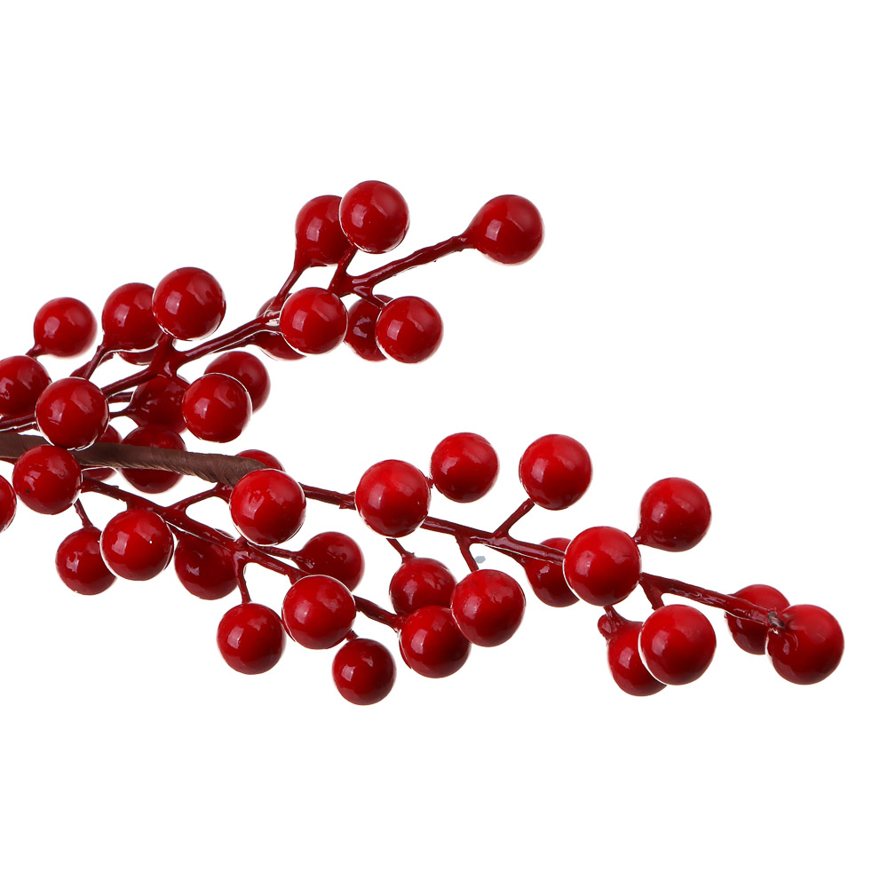 СНОУ БУМ Веточка с красными ягодами 63 см, металл, пластик - #2