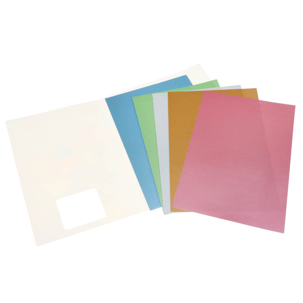 Бумага цветная FLOMIK металлизированная с объемным тиснением, А4, 5 цветов, 5 листов - #2