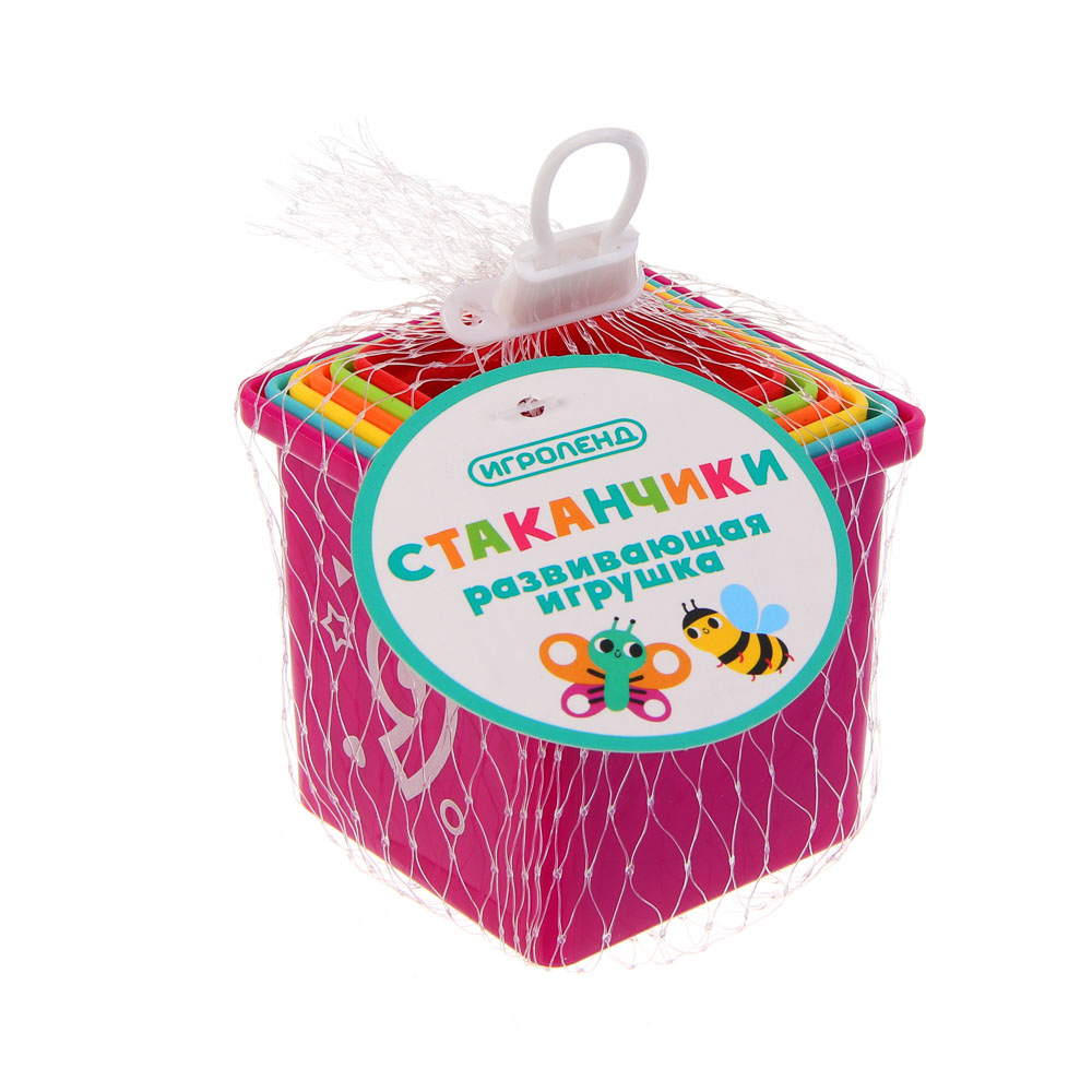 ИГРОЛЕНД Развивающая игрушка "Стаканчики", PP, 6,3х6,3х6,8см - #2