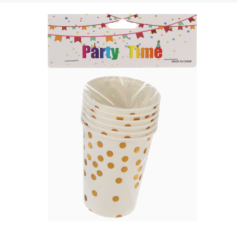 Fntastic Набор стаканов одноразовых, 6 шт, 250 мл, бумага, черный, белый - #4