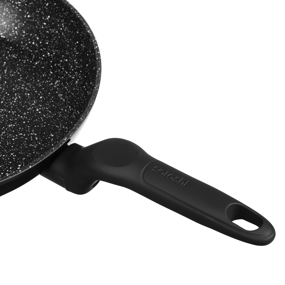 SATOSHI Стоун Сковорода литая с крышкой d28см, антипригарное покрытие мрамор, индукция - #4