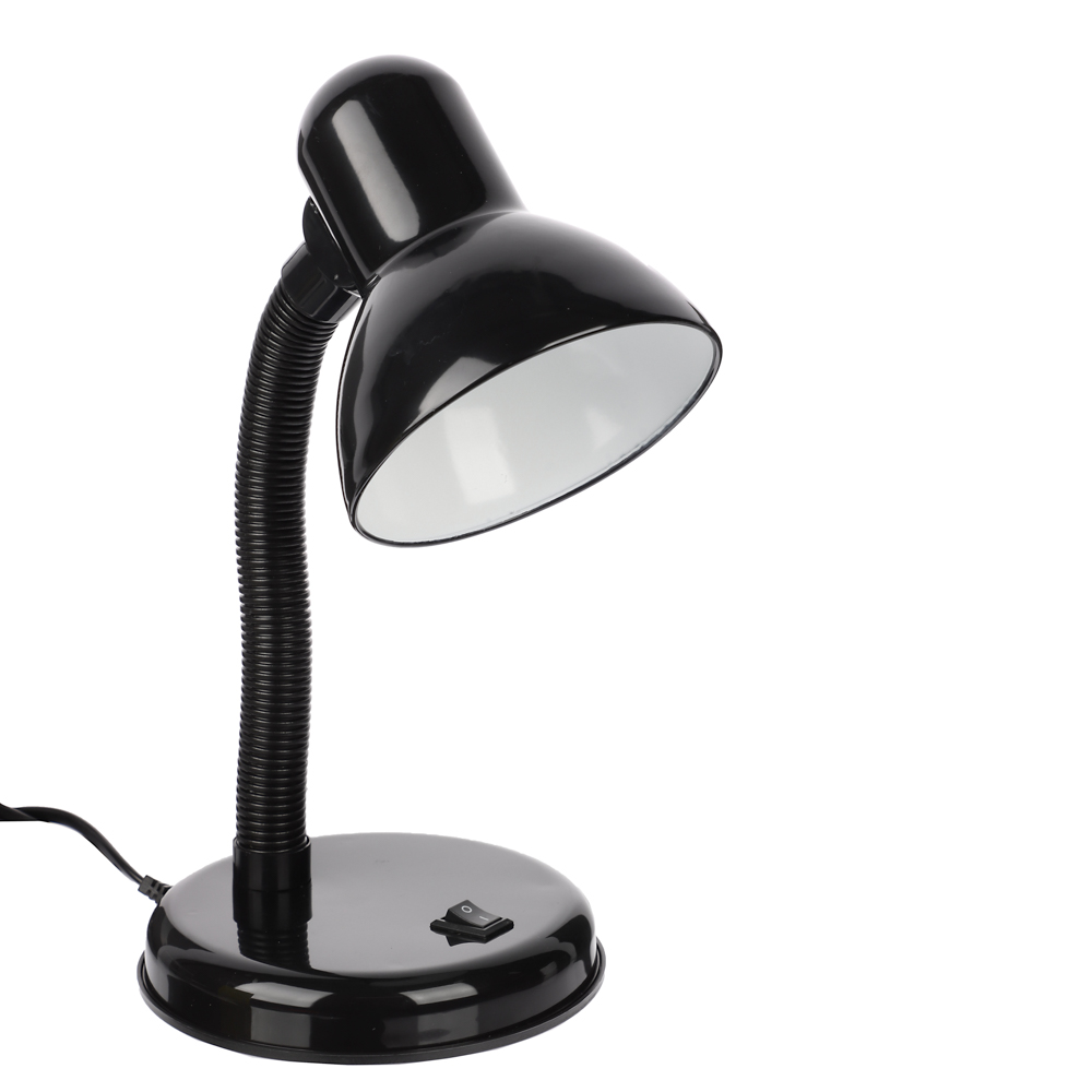 FORZA Лампа настольная, Е27, 28см, 40Вт, 220В, с выключателем, шнур 75 см, черный - #1