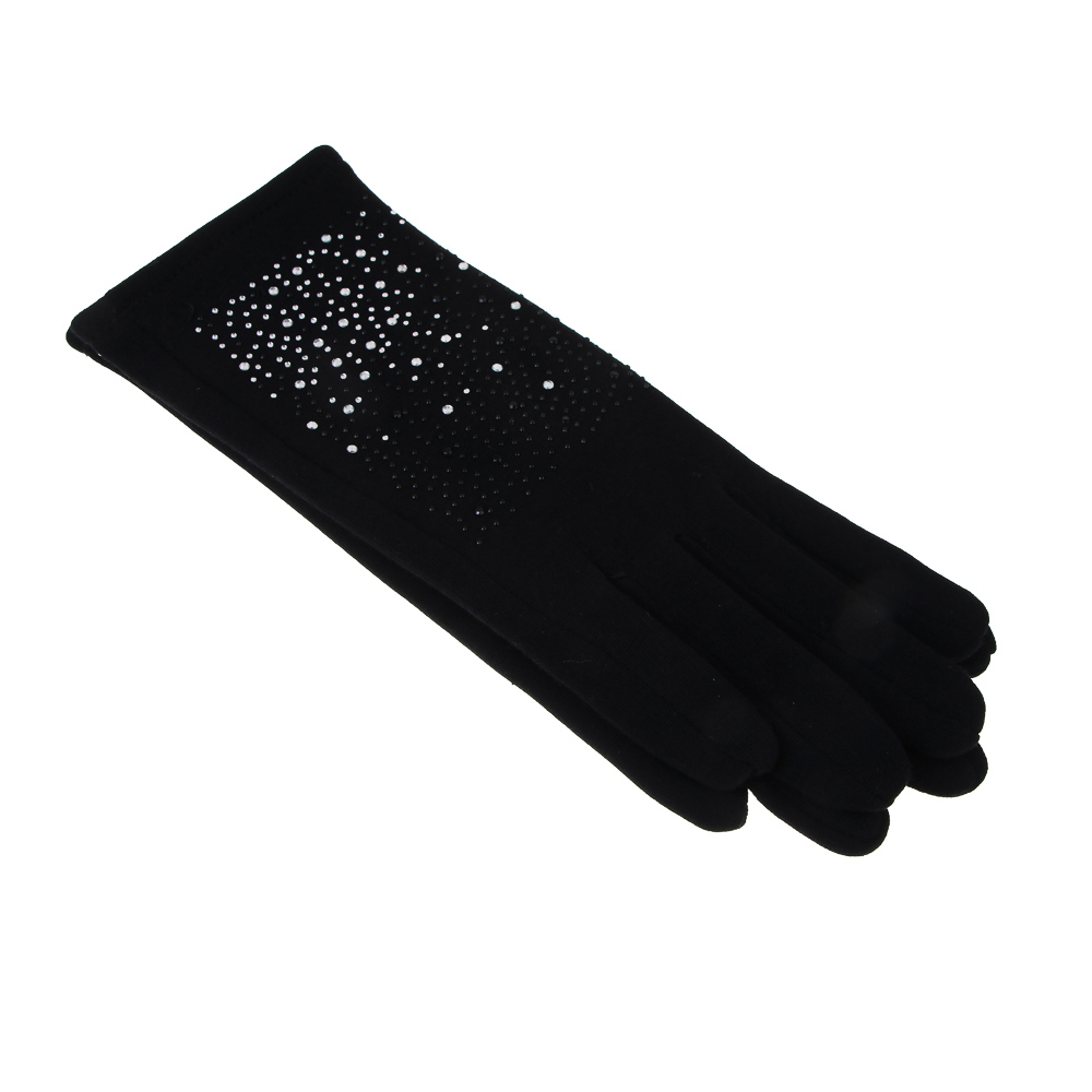 GALANTE Перчатки женские контактные, р.18-20, 50% полиэстер, 50% хлопок, черные, ОЗ25-01 - #1