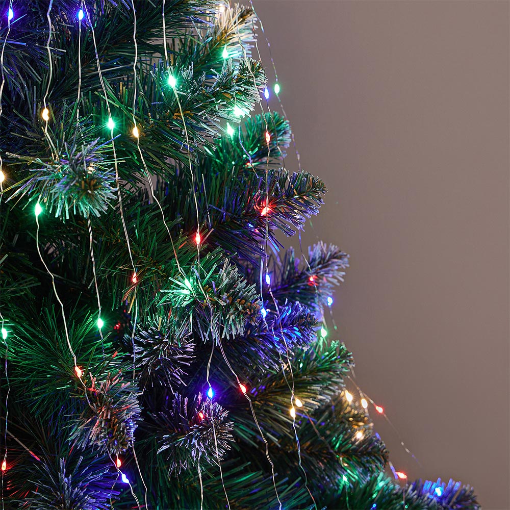 СНОУ БУМ Гирлянда эл. на елку 1.5-1.8м "Огоньки снежных эльфов" лучи росы, 216LED*мульти, 8реж, 220В - #8