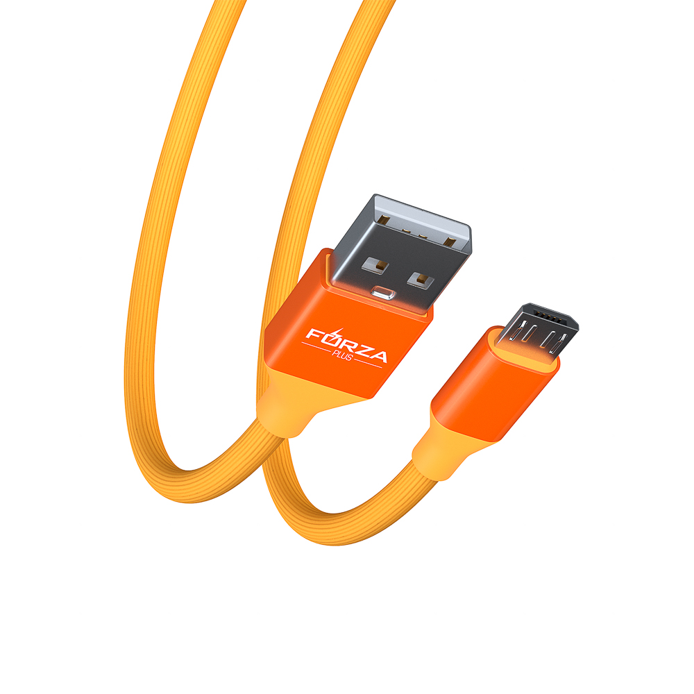 FORZA Кабель для зарядки Лето Micro USB, 1м, 2А, прорезиненный, 4 цвета, пакет - #3