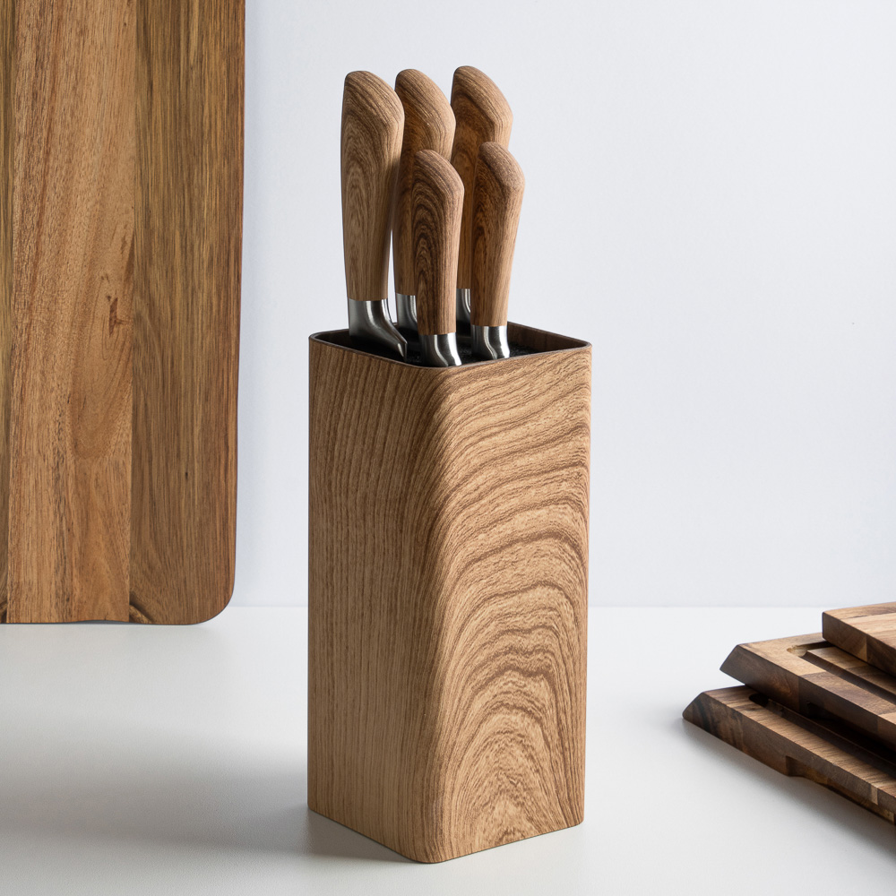 SATOSHI Роше Набор ножей кухонных 6пр, подставка с полипропиленовыми разделителями - #11