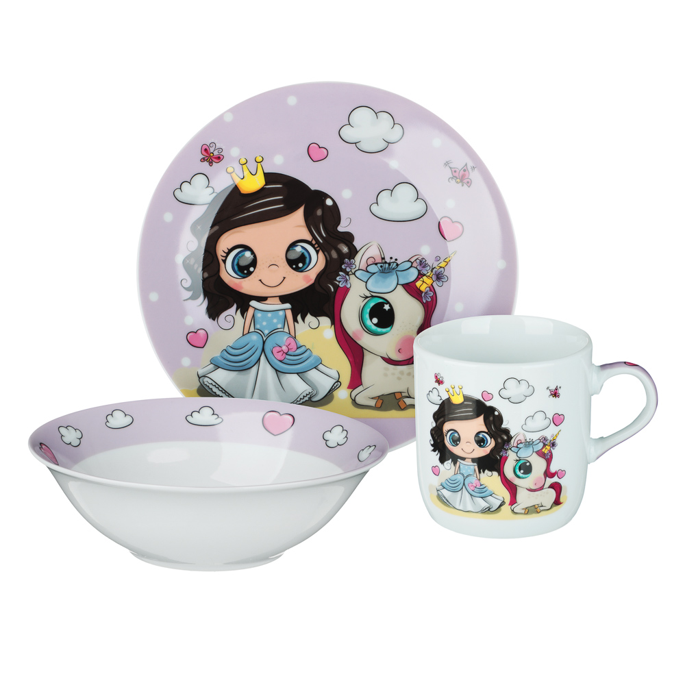 Набор посуды 3пр, тм MILLIMI Принцесса, фарфор - #1