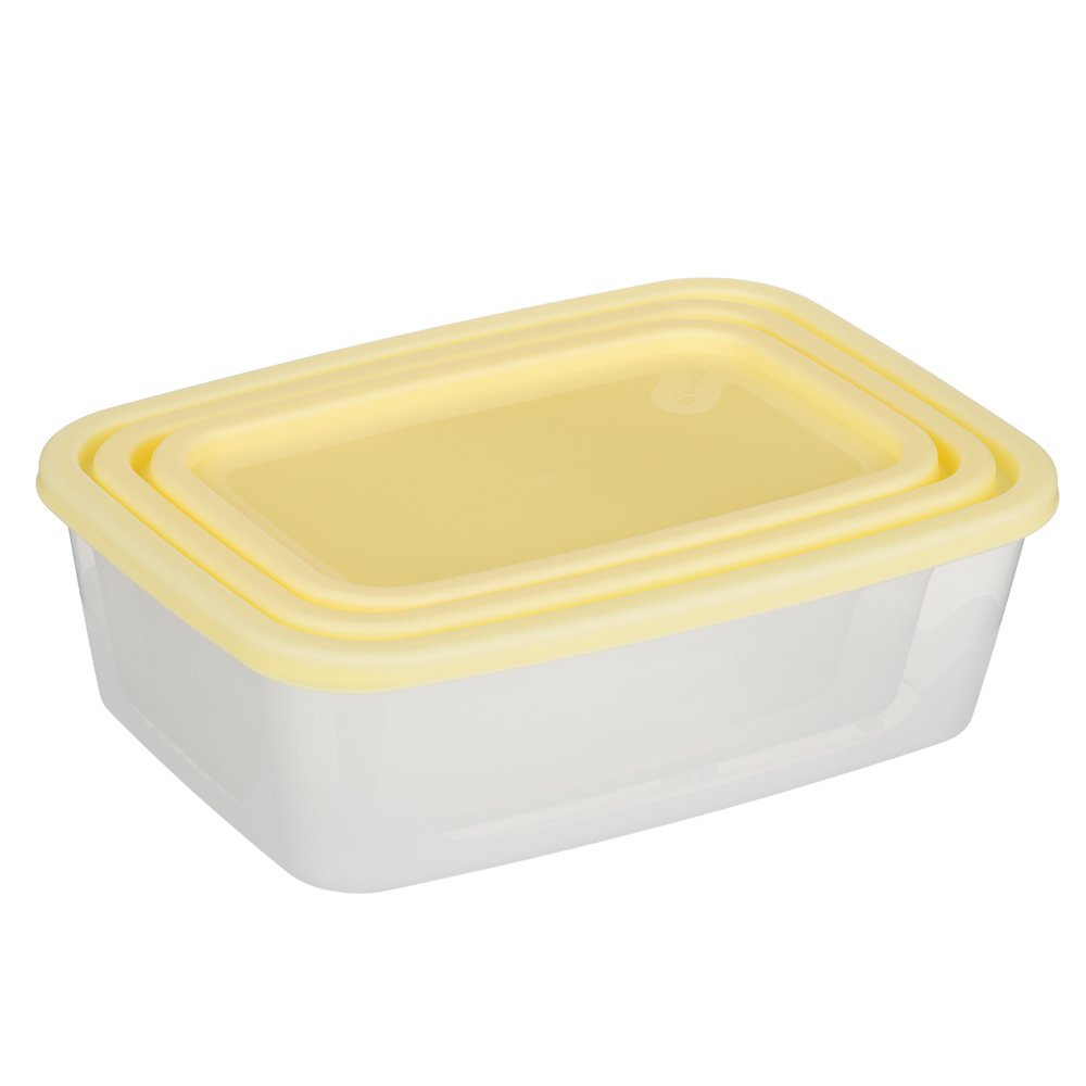 Набор прямоугольных контейнеров пищевых 3шт (1л; 1,7л; 2,7л), пластик - #9