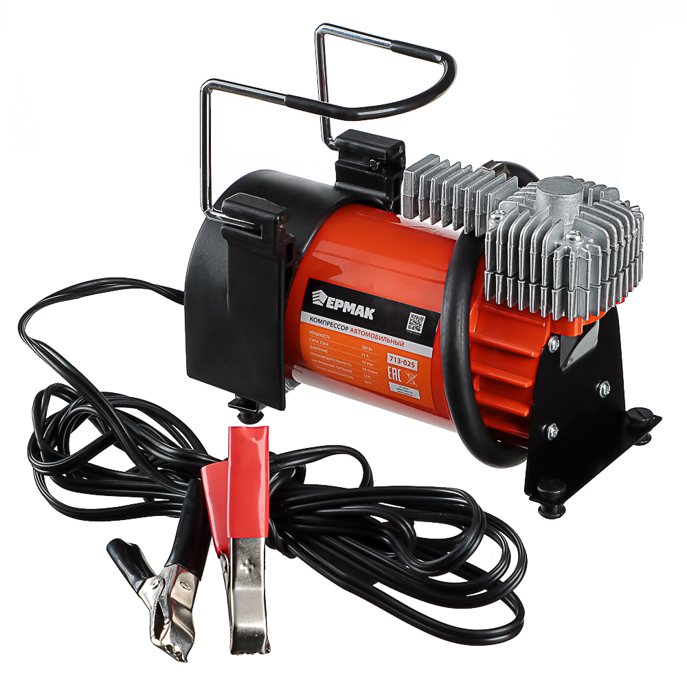 ЕРМАК Компрессор автомобильный, крокодилы к АКБ, шланг 5м, в сумке 12V, 280W, 60 л/мин, металл - #2
