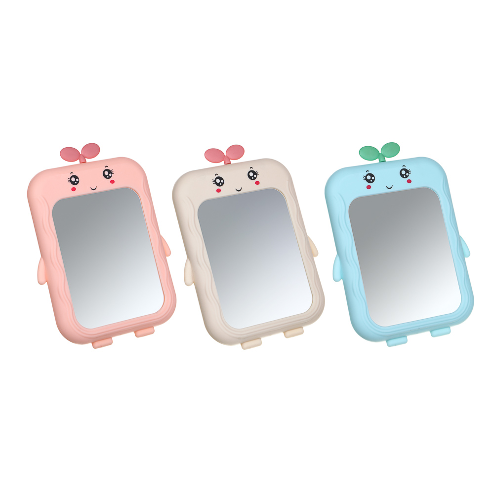 ЮНИLOOK Зеркало настольное в милой рамке пластик, стекло, 16х13,5см, 3 цвета - #1