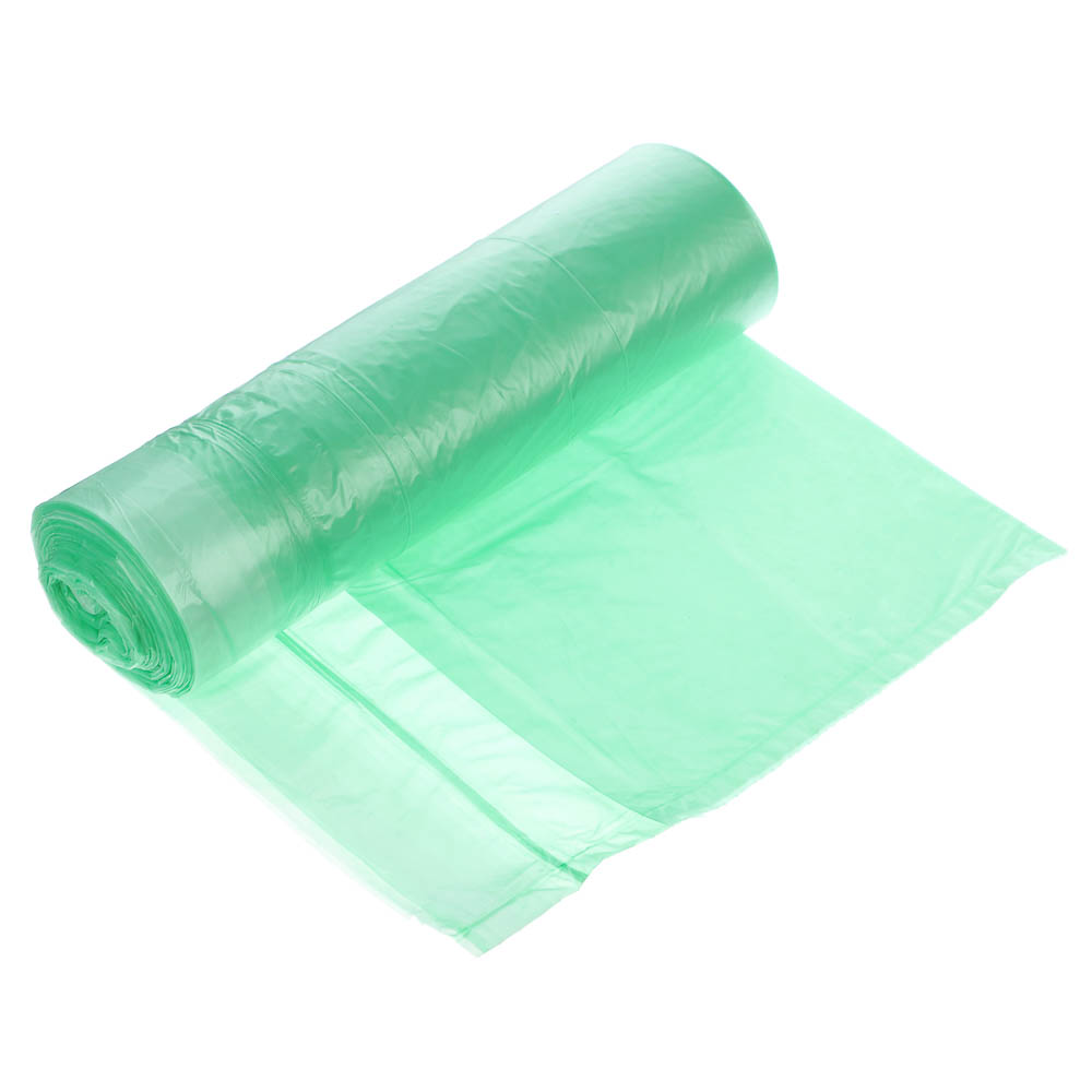 VETTA Мешки для мусора с завязками 35 л., 15 шт., стандарт, зелёные, рулон - #3