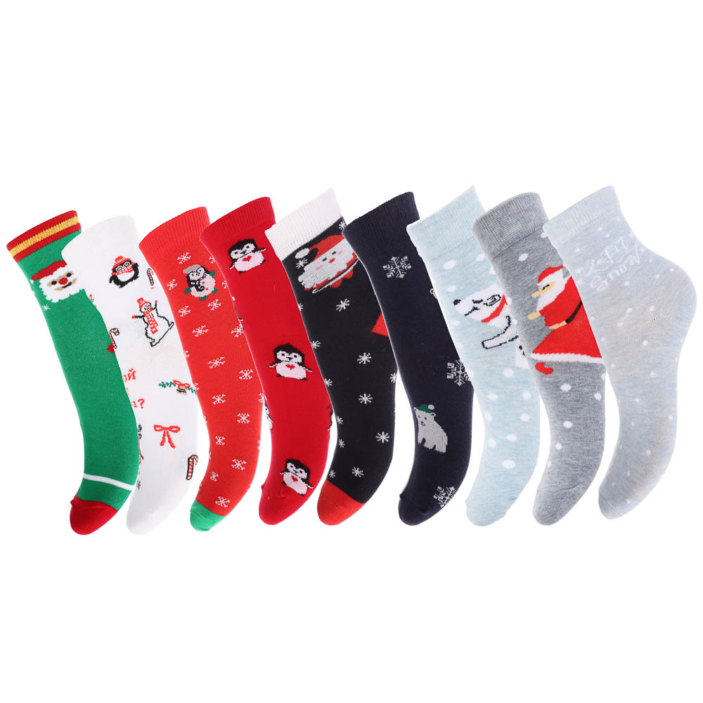 Носки женские с новогодней тематикой, 78% хлопок, 20% спандекс, 2% латекс, р. 36-39 - #1