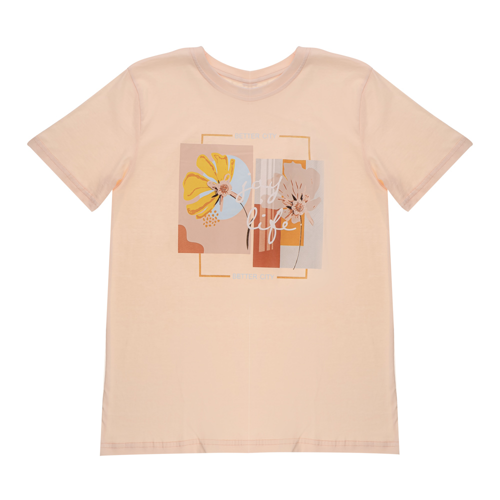 Футболка женская с принтом, р. 48-52, 100% хлопок - #4