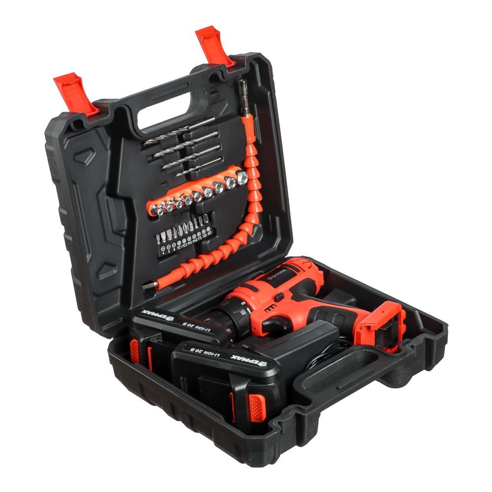 ЕРМАК Набор электроинструмента 29 предметов, шуруповерт 20В (2А*ч, 2шт, 35Н*м) (ONE) - #11