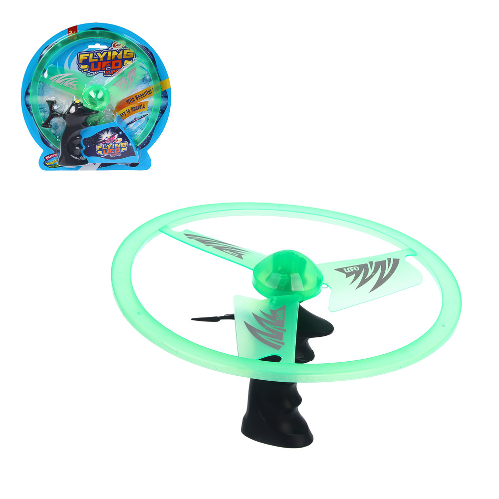 Запускалка с вертушкой большая механическая, 3х13AG, свет, d 25см, PP - #1