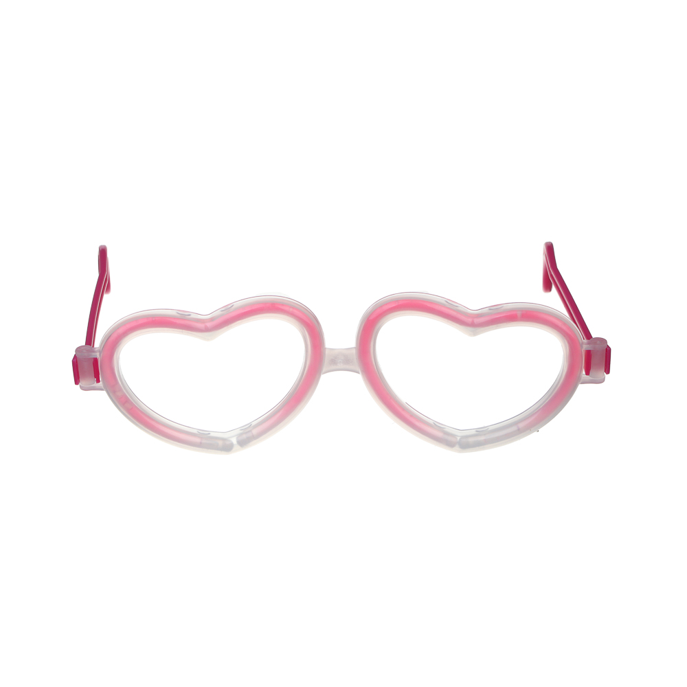 СНОУ БУМ Очки неоновые в виде сердечек, ширина очков 18 см, пластик, 4 цвета - #4