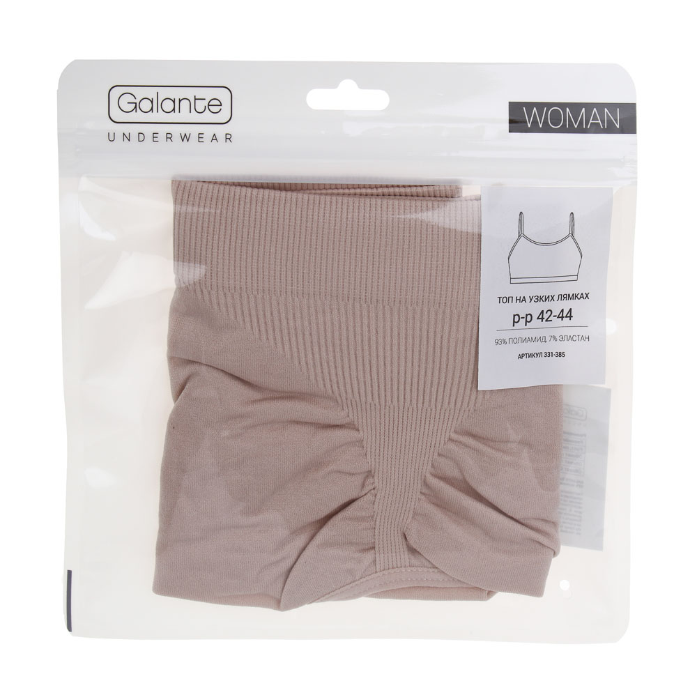 GALANTE Топ на узких лямках, р.42-44, 93%полиамид, 7% эластан, бежевый, НБ25-20 - #4