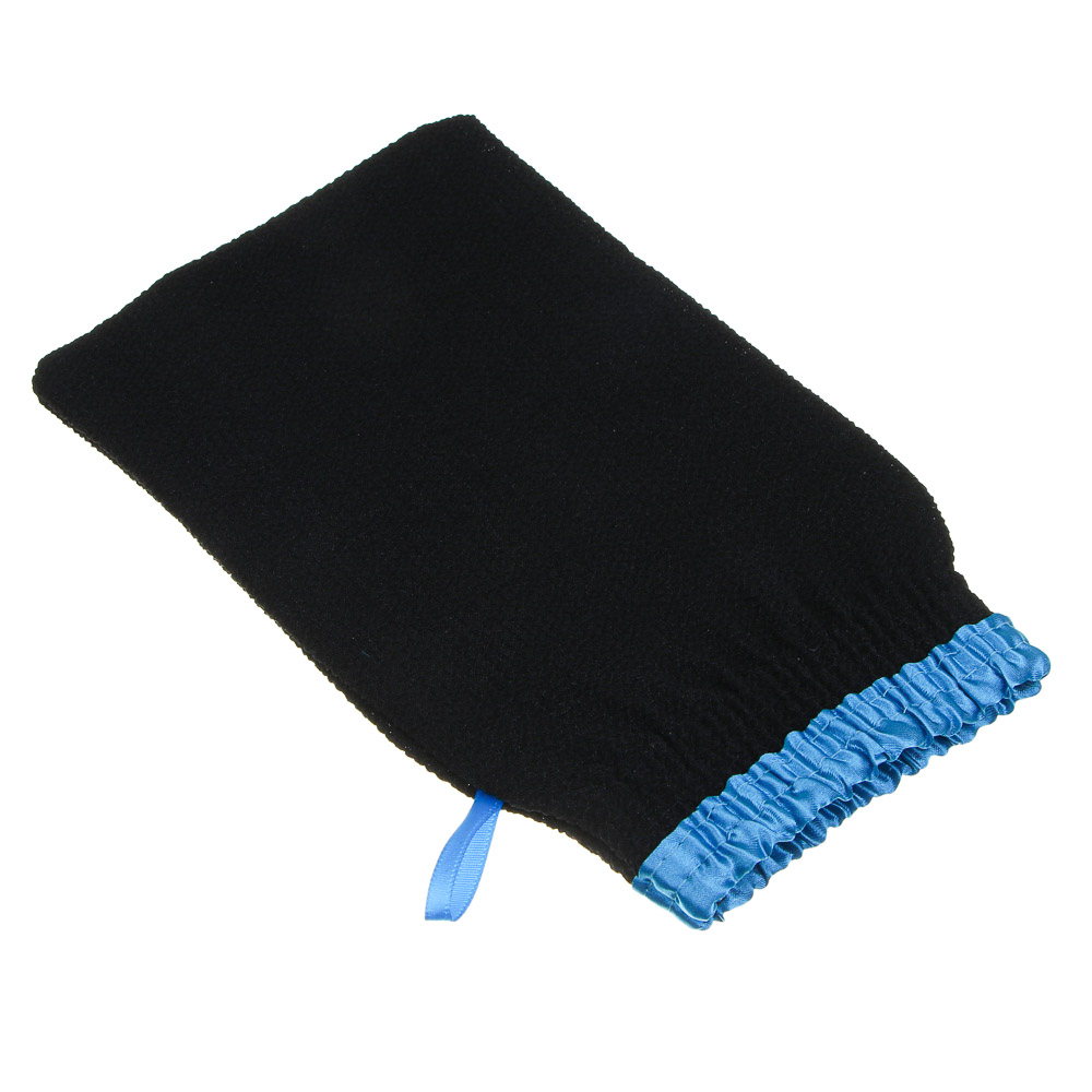 ЮL Мочалка скрабер кесе для пилинга жесткая, полиэстер, 22х14см, черная, МЭ24-05 - #5