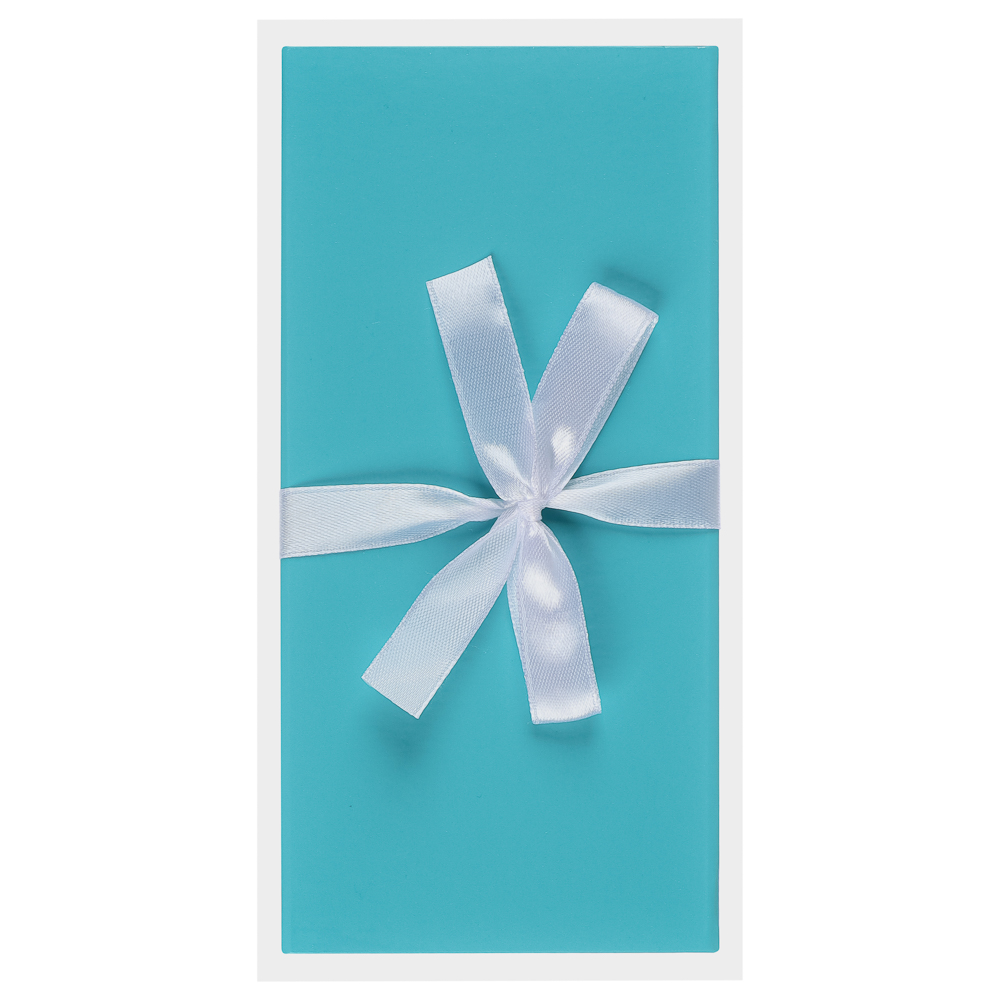 Конверт подарочный мелованная бумага, с бантом, 172х83, бирюзовый - #5