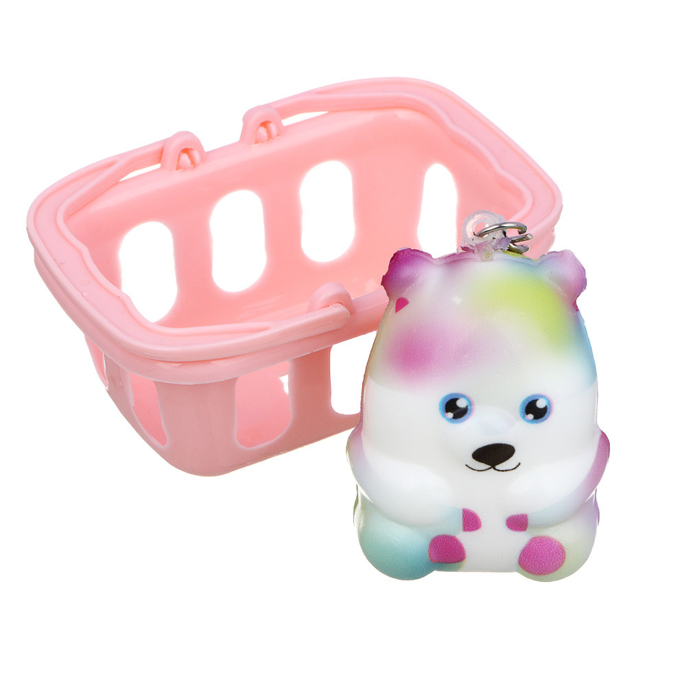 ИГРОЛЕНД Игрушка антистресс, сквиш - брелок "Малыш в корзиночке", PU, 12х17см, 12 дизайнов - #10
