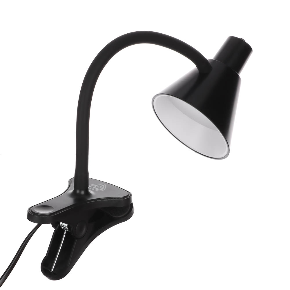 BY Светильник переносной настольный на прищепке, 230В, 5 Вт, 300Лм, металл, пластик, черный - #3