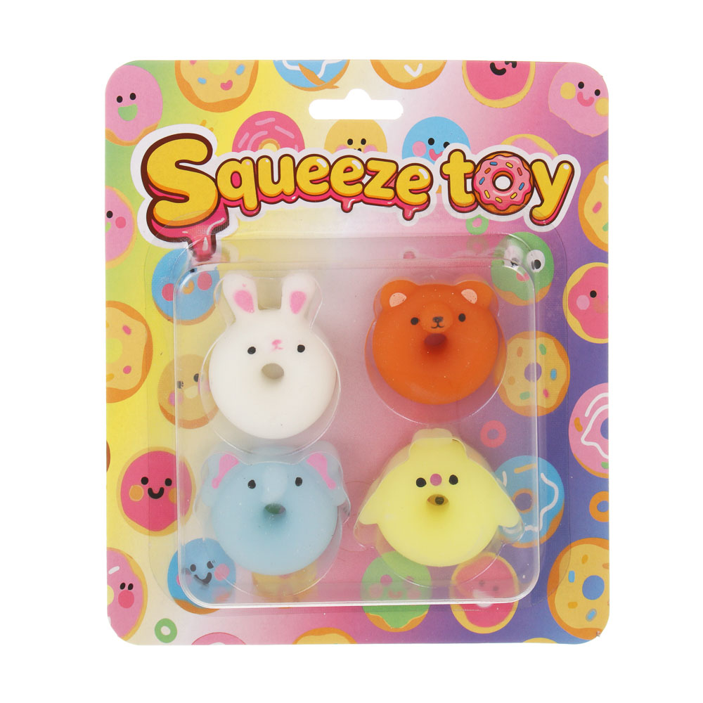 Игрушка антистресс "Пончики-малышки", набор, 4шт, 16х13,5cм, TPR, микс - #2