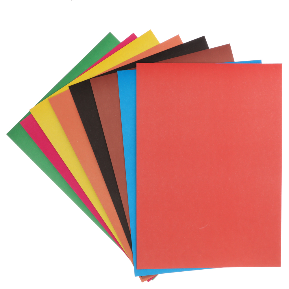 Картон цветной А4, 8 листов, 8 цветов, немелованный в папке - #3