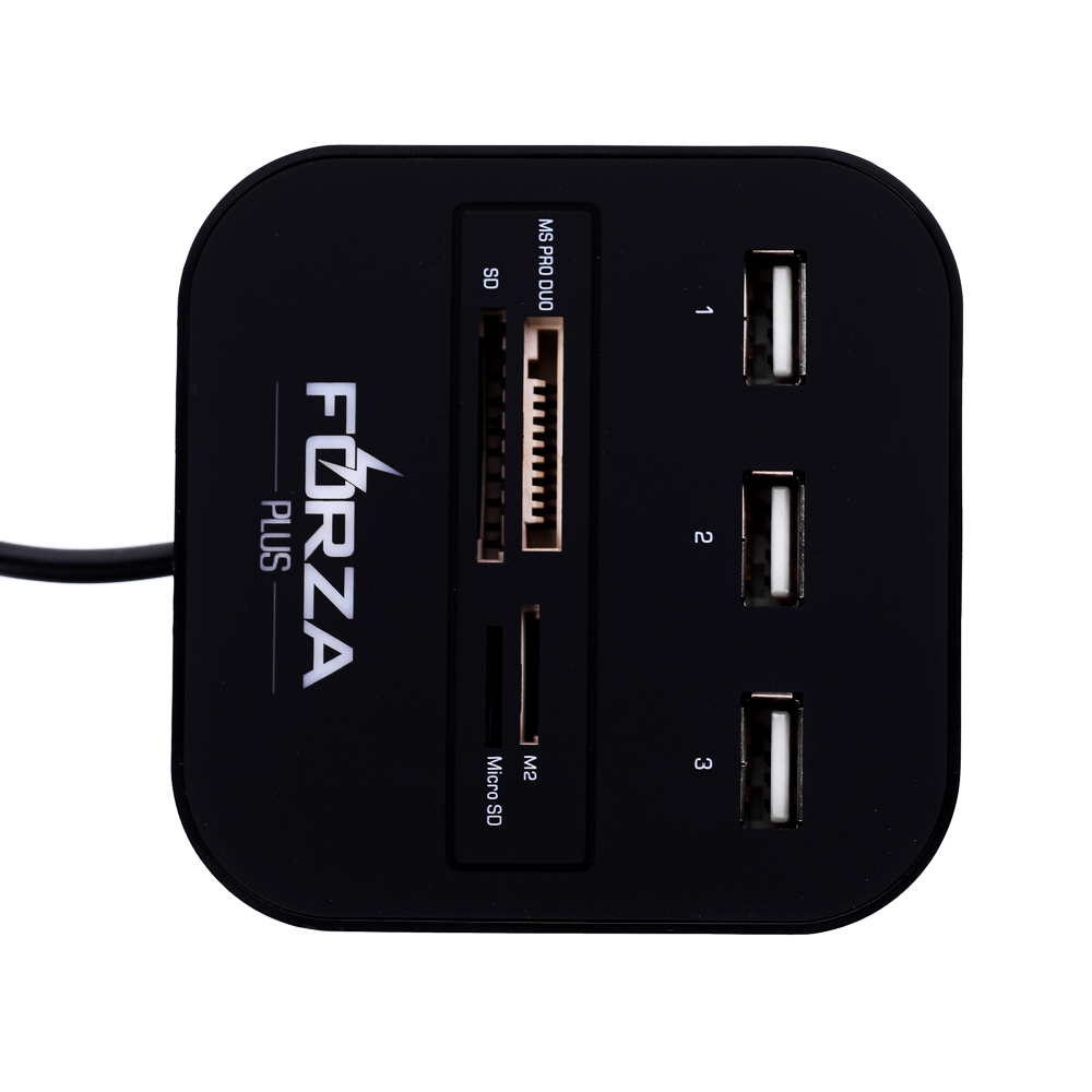 FORZA USB-хаб, кард-ридер SD, MICRO-SD, 3 USB, USB 2.0, MS PRO DUO, M2 - #3