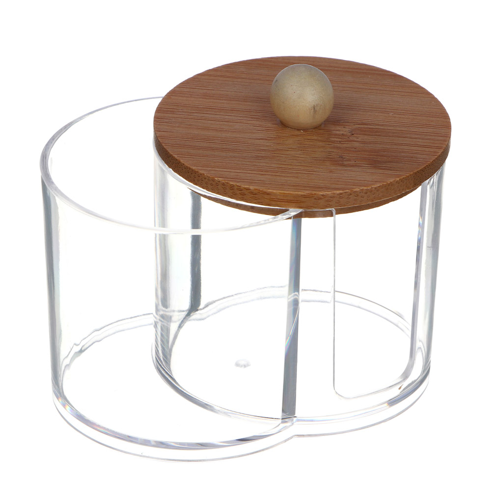 ЮНИLOOK Органайзер двойной с бамбуковой крышкой, 13,5х7,6х10,2см, PS, бамбук, ВЗ24-29 - #3