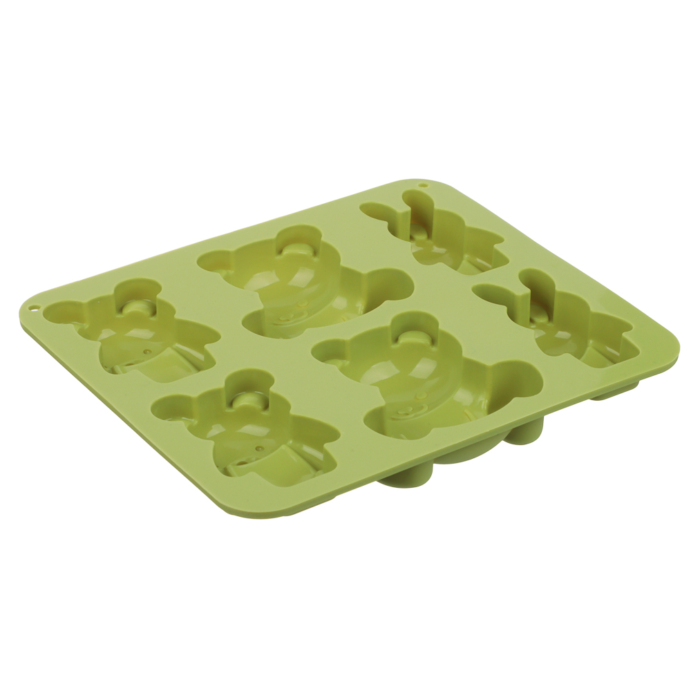 VETTA Форма для выпечки 6 ячеек 16х14х2см, "Мишки и зайчики", силикон, 3 цвета - #5